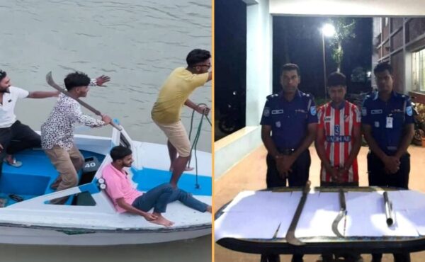 ভাঙ্গায় কুমার নদে অস্ত্রের মহড়া, যুবক আটক