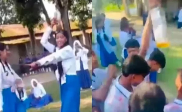 মদের বোতল হাতে বিদ্যালয়ের মাঠে শিক্ষার্থীদের নাচানাচি, ভিডিও ভাইরাল